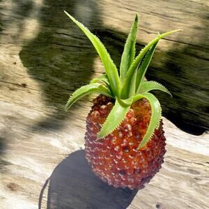 Vintage Handmade Beaded Fruit Small Pineapple MCM Home Decor Kitsch 50s Kitchen